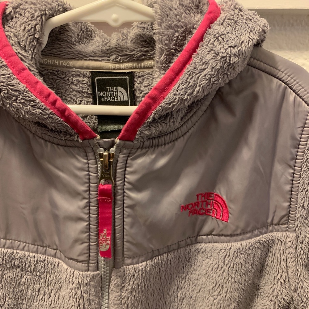 Girls Fuzzy North Face Jacket